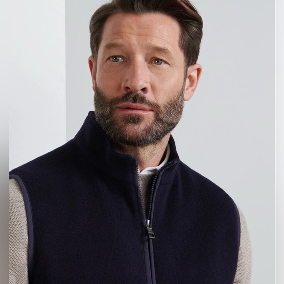 Peter Millar Full Zip Crown Flex Fleece Vest 100% Merino Wool Brand new NWT L - Picture 2 of 16